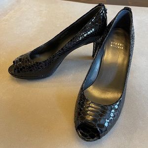 Stuart Weitzman Black Crystal Snake sz 7.5M